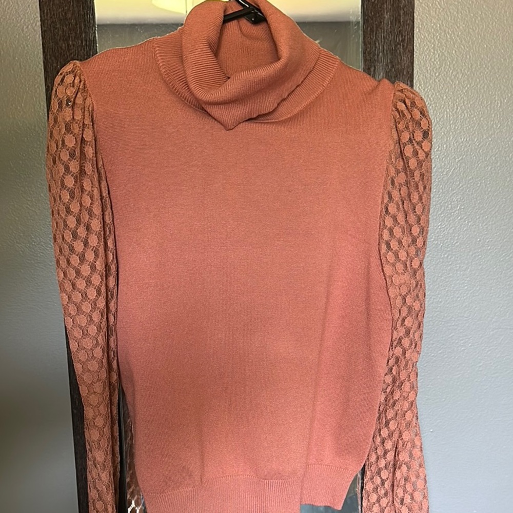 Women's Sweater with Textured Sleeves